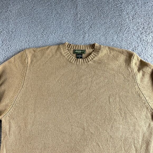 NEW Vintage Eddie Bauer Sweater Mens Extra Large‎ Beige Lambs Wool Smart Fabric - Picture 4 of 15
